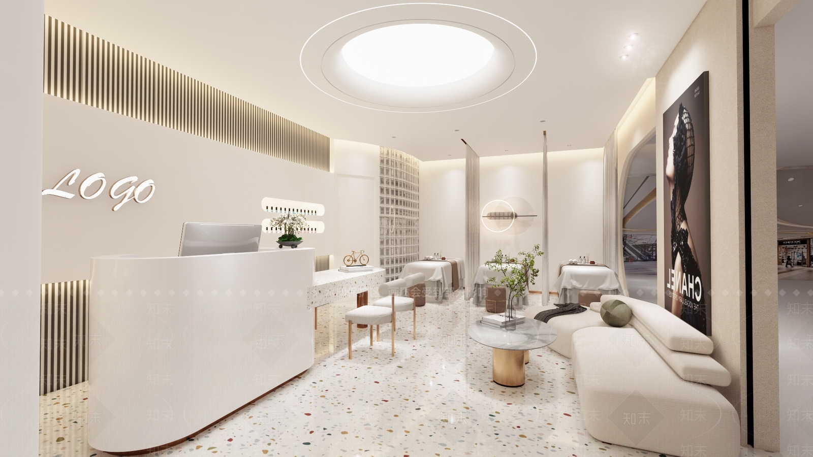现代美甲美睫美妆皮肤管理店SU模型下载【ID:1125754728】