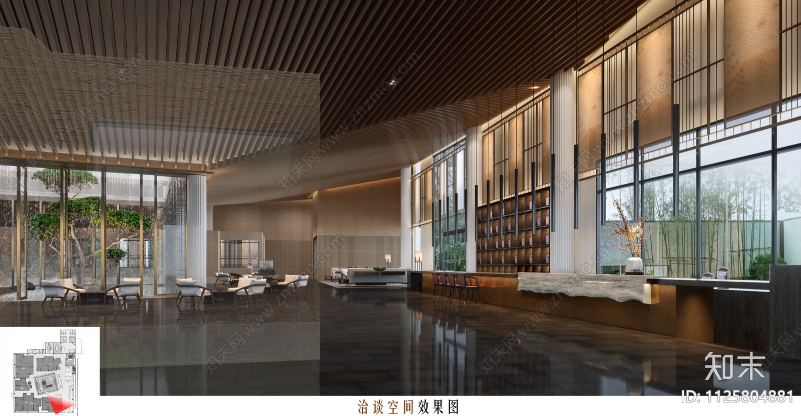 现代简约售楼中心cad施工图下载【ID:1125804881】