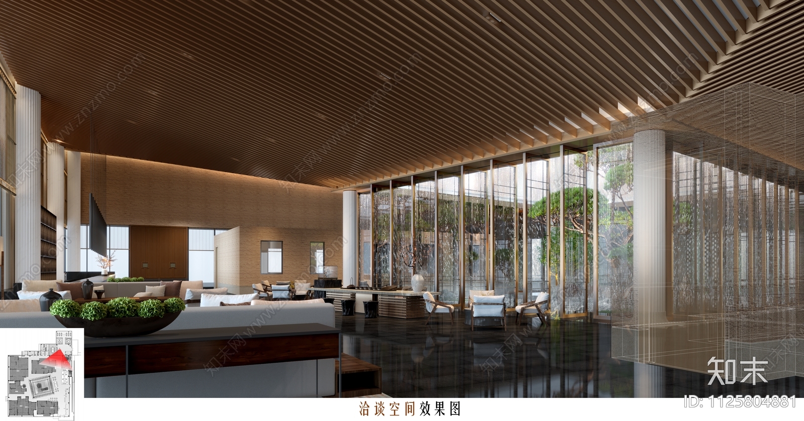 现代简约售楼中心cad施工图下载【ID:1125804881】