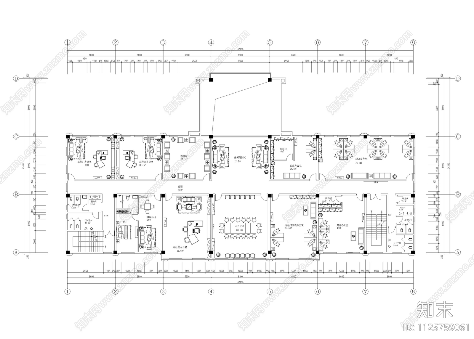 现代简约翡翠公馆售楼部CADcad施工图下载【ID:1125759061】