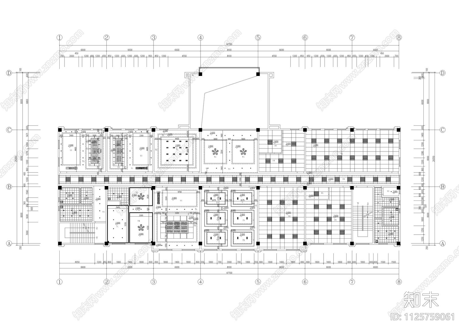 现代简约翡翠公馆售楼部CADcad施工图下载【ID:1125759061】