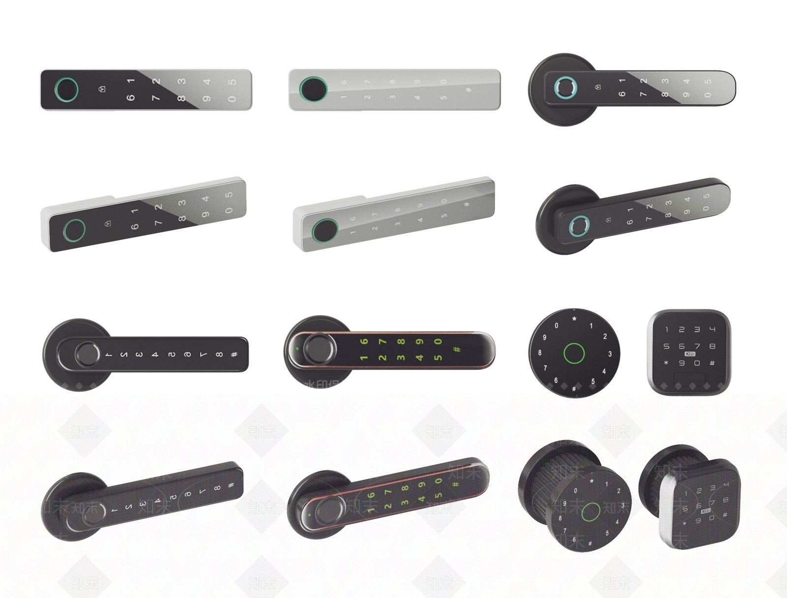 现代智能门锁门把手SU模型下载【ID:1125765313】