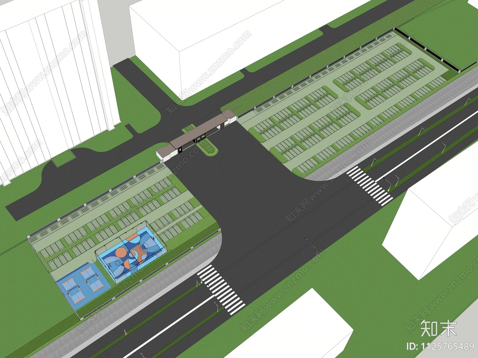 现代停车场SU模型下载【ID:1125765489】