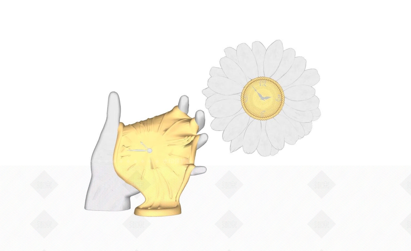 现代钟表摆件SU模型下载【ID:1125765654】