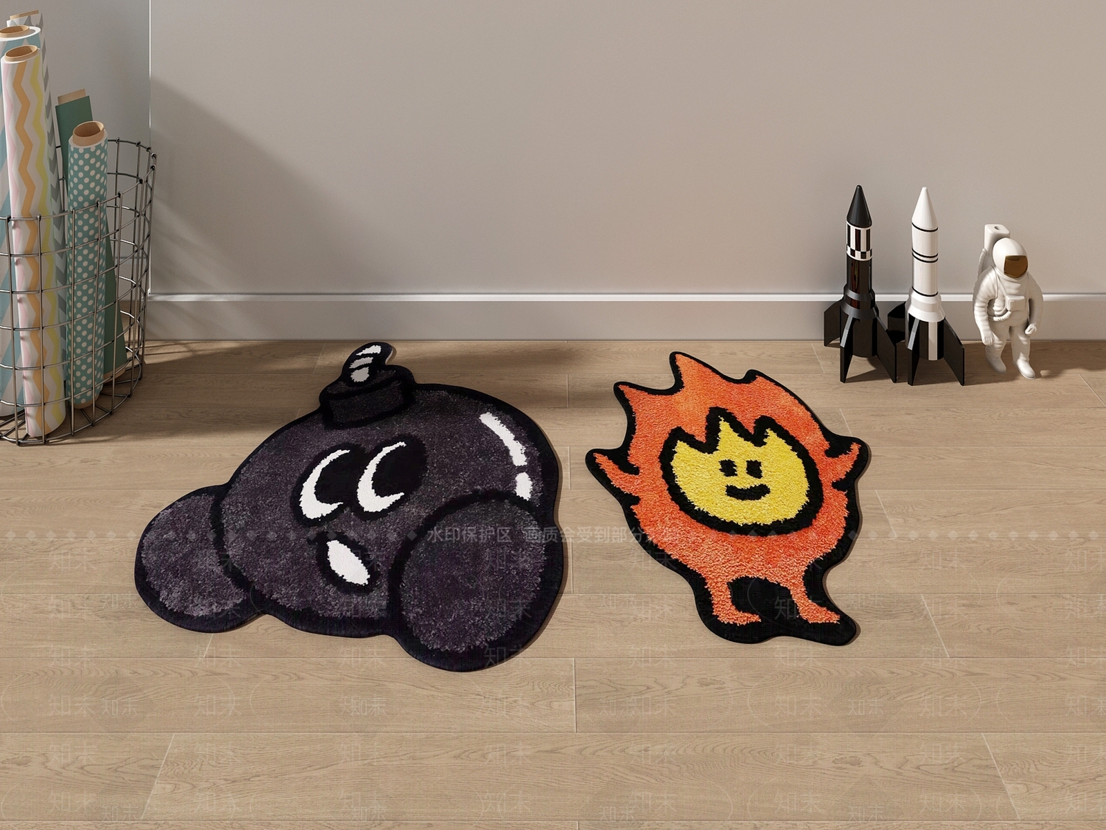 现代卫生间地毯3D模型下载【ID:1125766008】