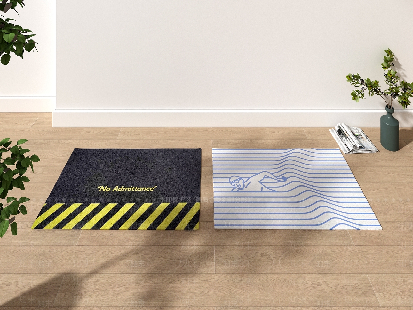 现代卫生间地毯3D模型下载【ID:1125766716】