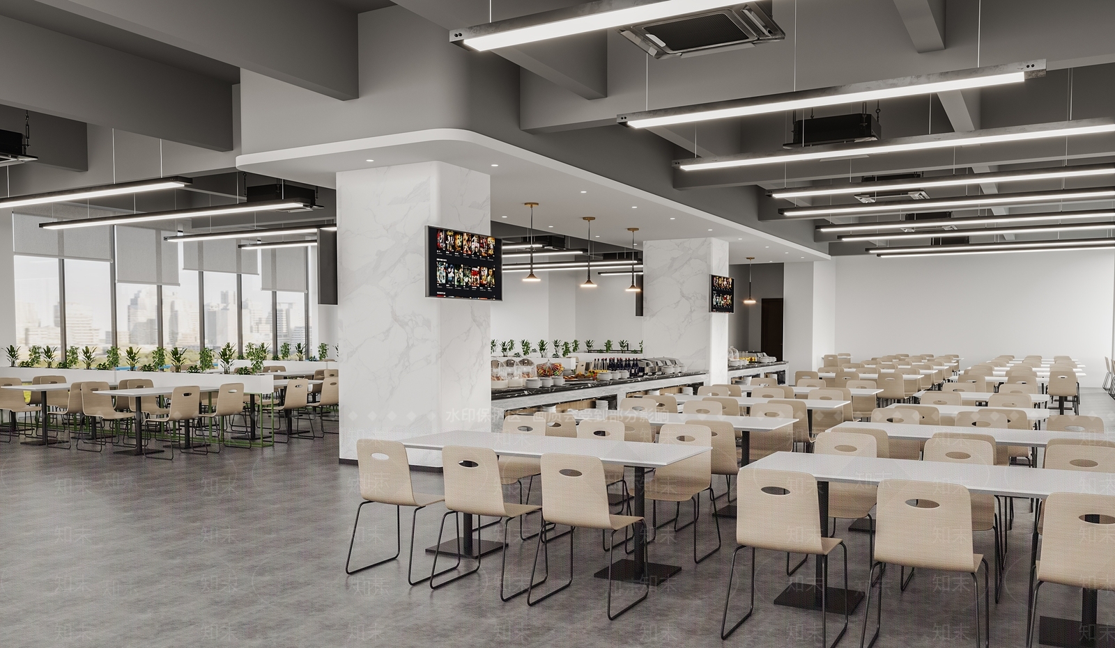 现代食堂3D模型下载【ID:1125766841】
