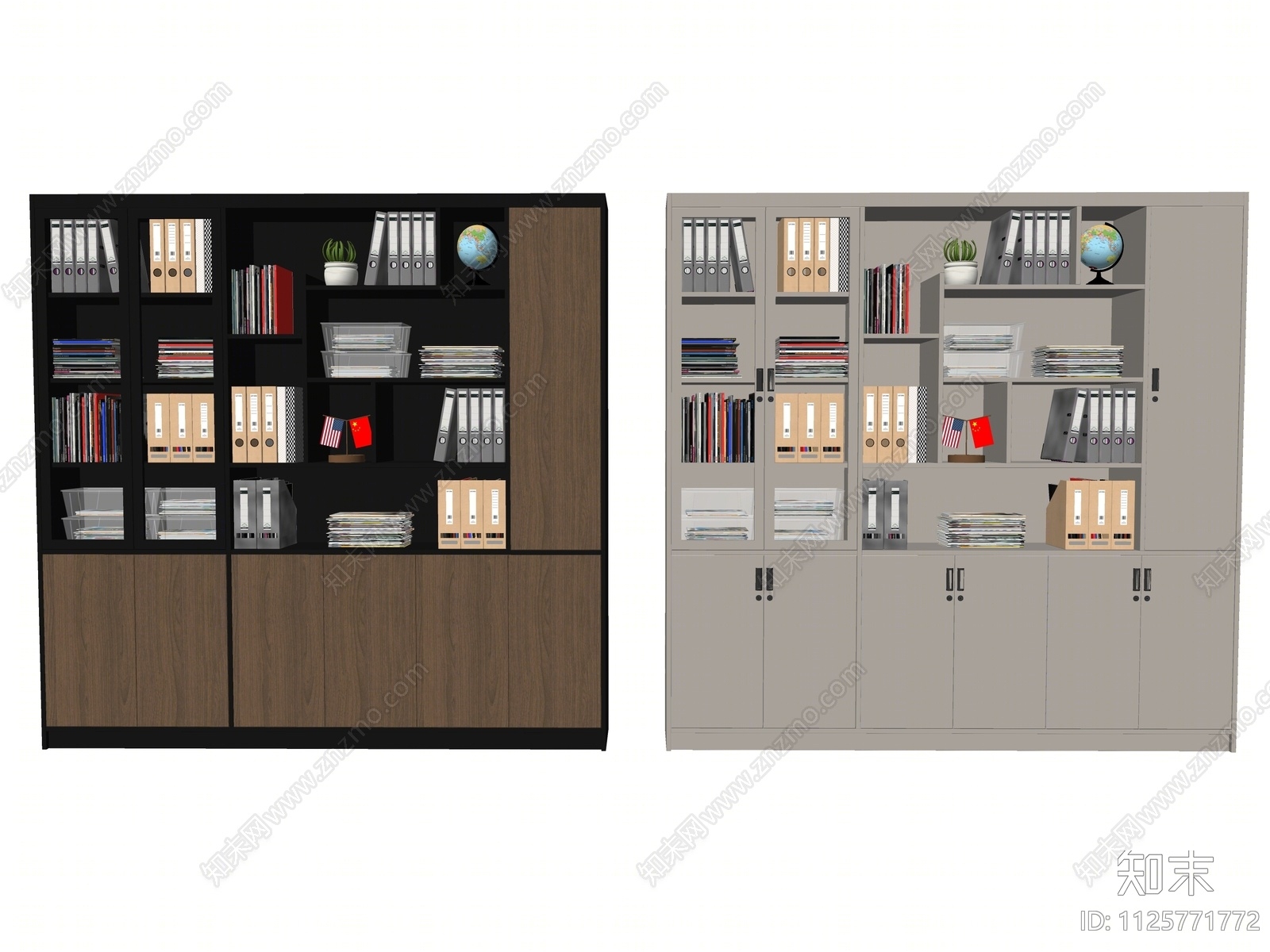 现代档案柜SU模型下载【ID:1125771772】