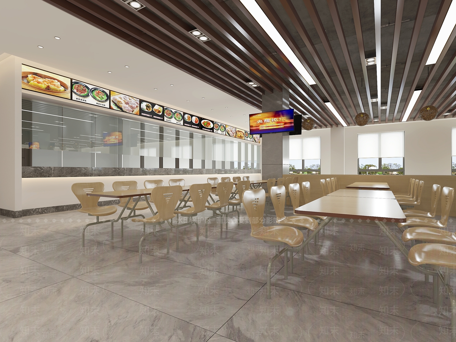 现代食堂3D模型下载【ID:1125772242】