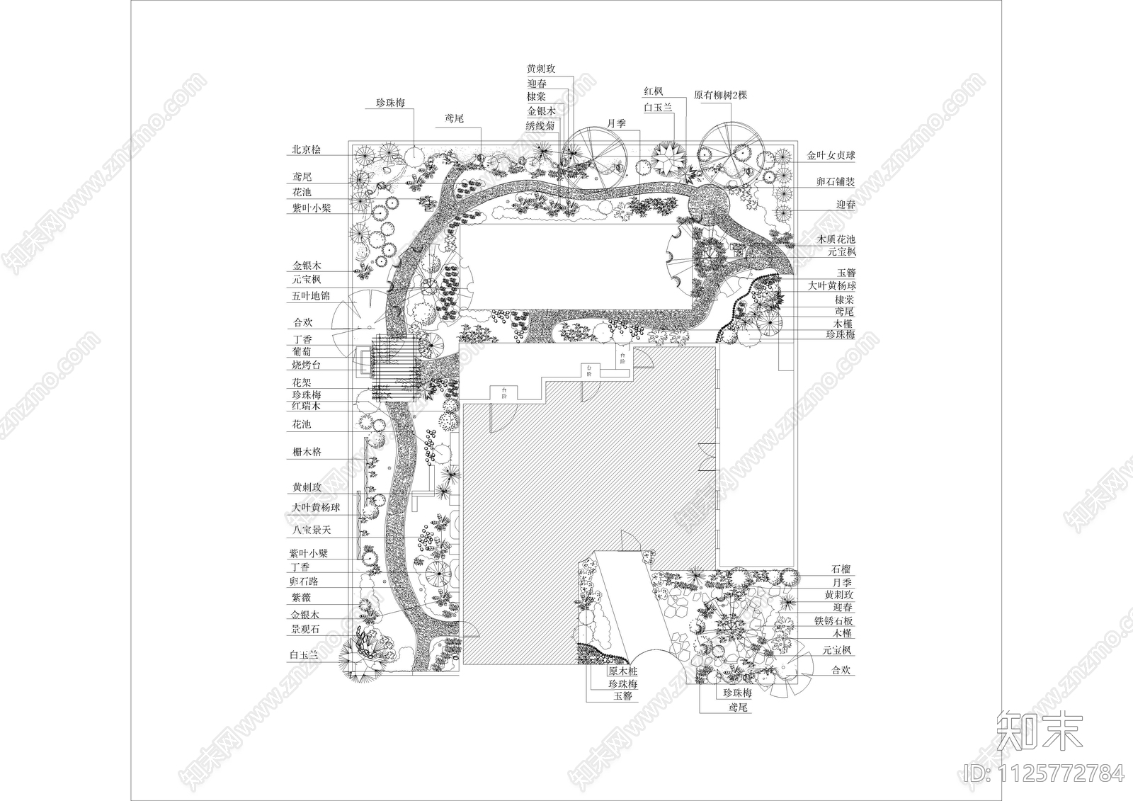 别墅庭院CAD图集cad施工图下载【ID:1125772784】