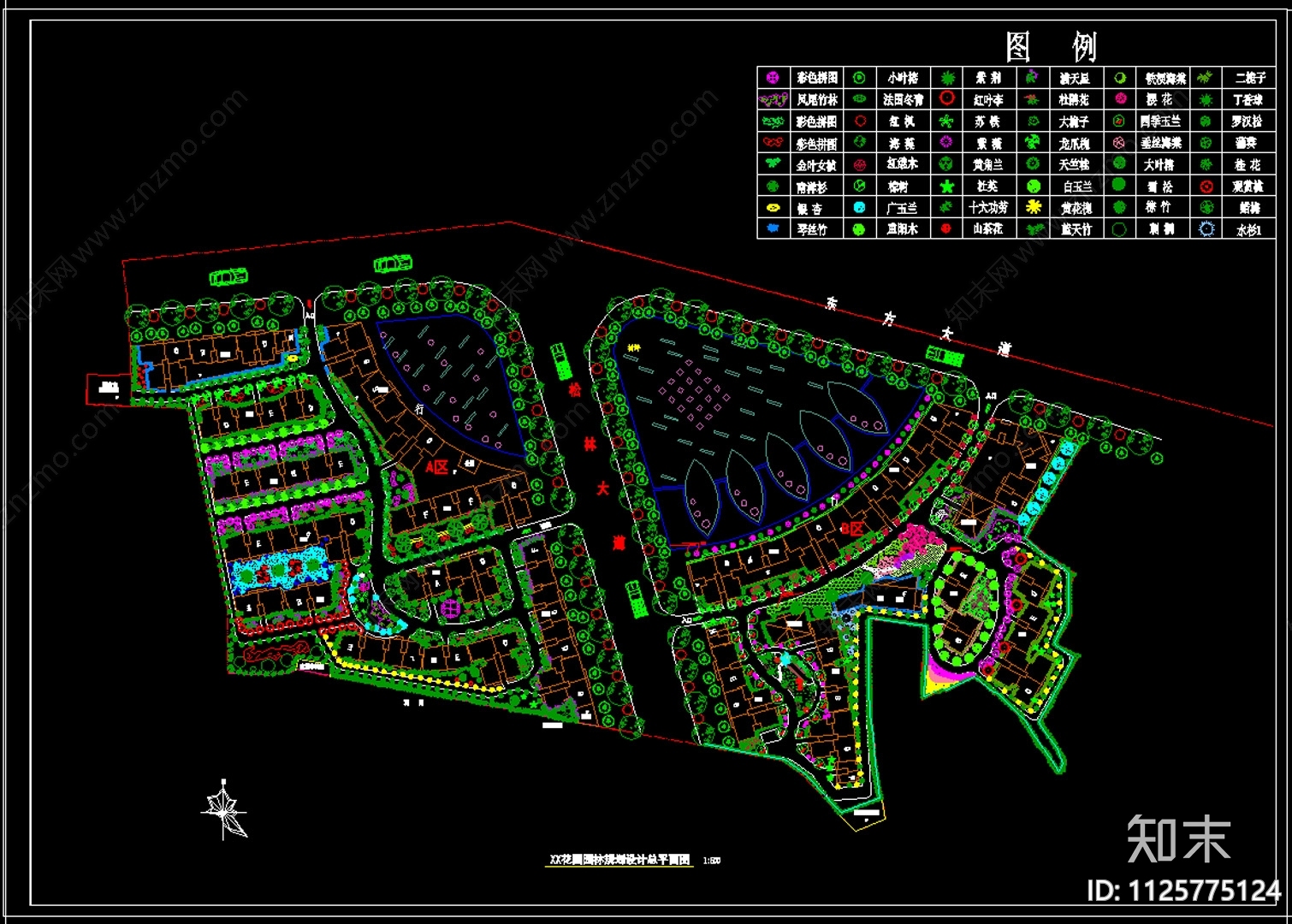 小区景观CAD图集施工图下载【ID:1125775124】