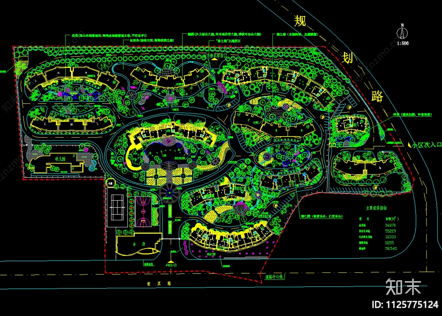 小区景观CAD图集施工图下载【ID:1125775124】
