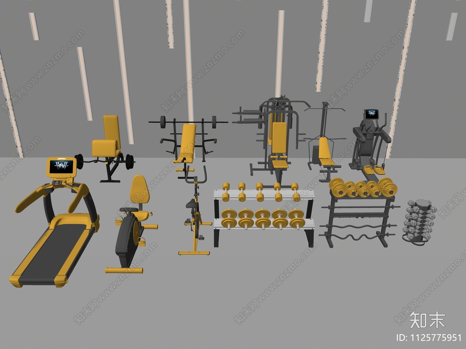 健身器材SU模型下载【ID:1125775951】
