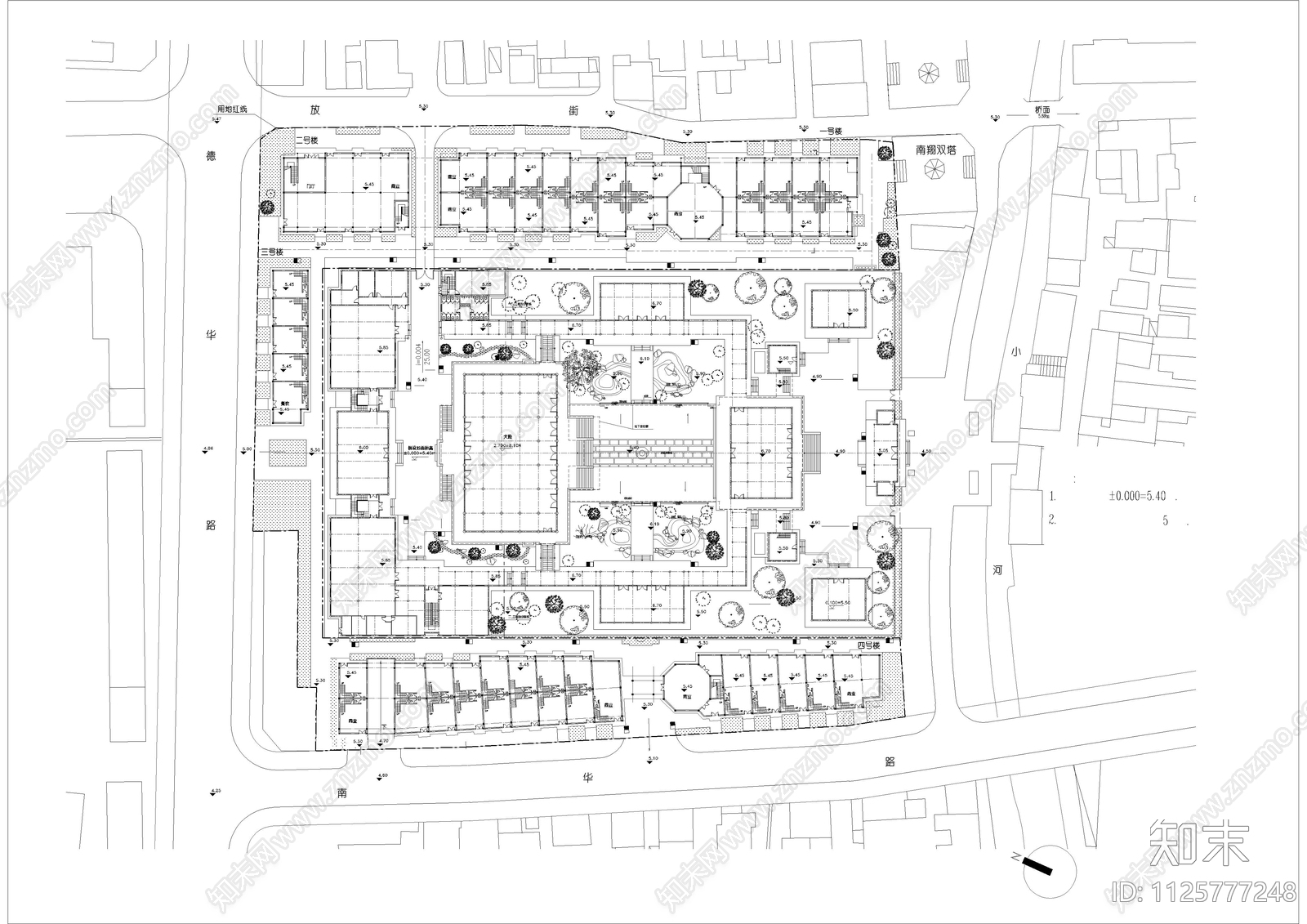 寺庙建筑规划平面图施工图下载【ID:1125777248】