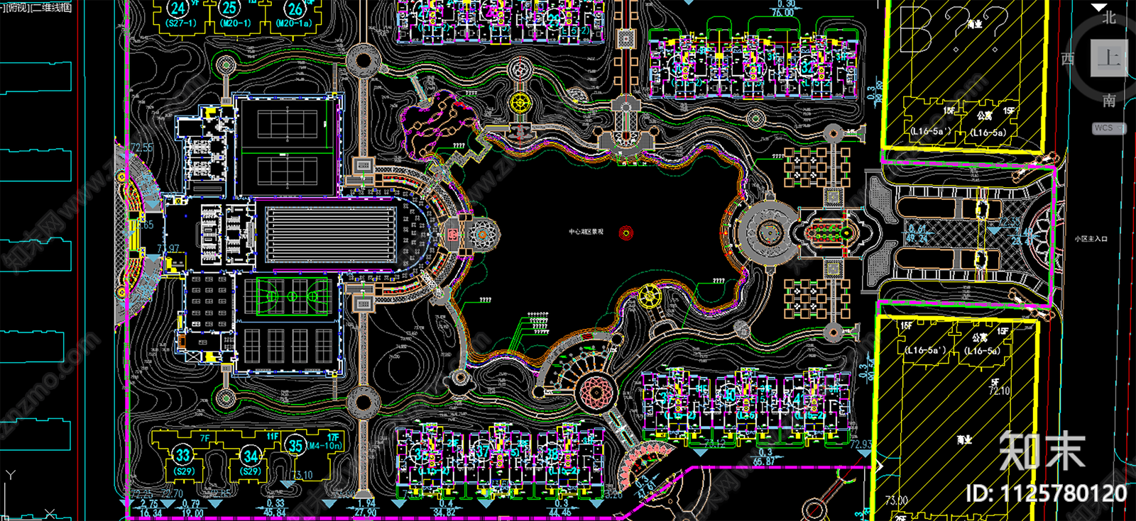 欧式简约居住区景观CAD平面BASE施工图下载【ID:1125780120】