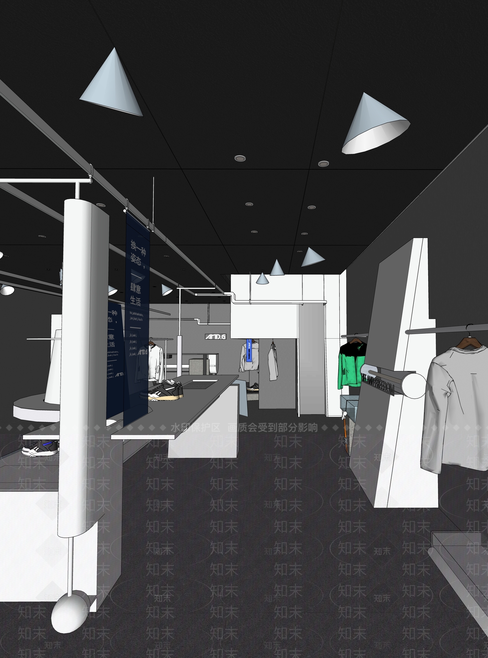 【SU悬赏模型】后现代风格服装店SU模型下载【ID:1125886018】_知末su模型网