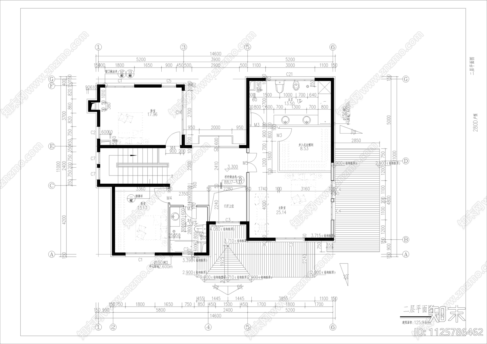 法式别墅建筑图cad施工图下载【ID:1125786462】