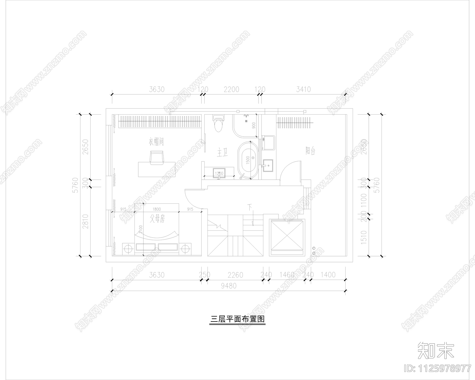 三层别墅含地下二层室内设计cad施工图下载【ID:1125978977】