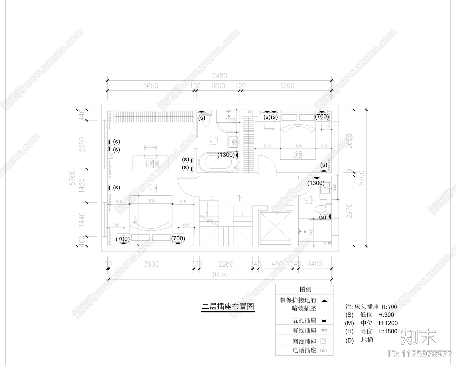 三层别墅含地下二层室内设计cad施工图下载【ID:1125978977】