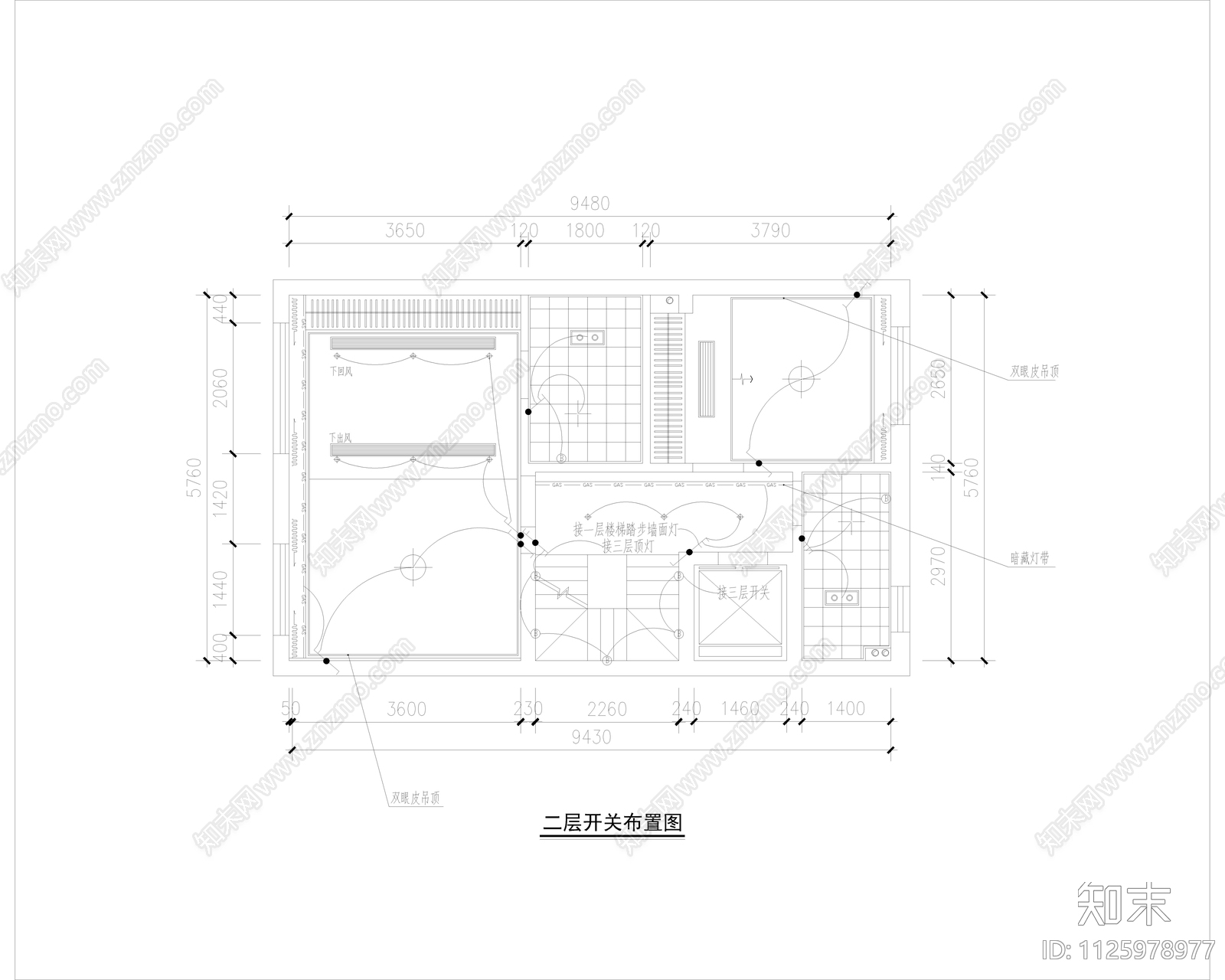 三层别墅含地下二层室内设计cad施工图下载【ID:1125978977】