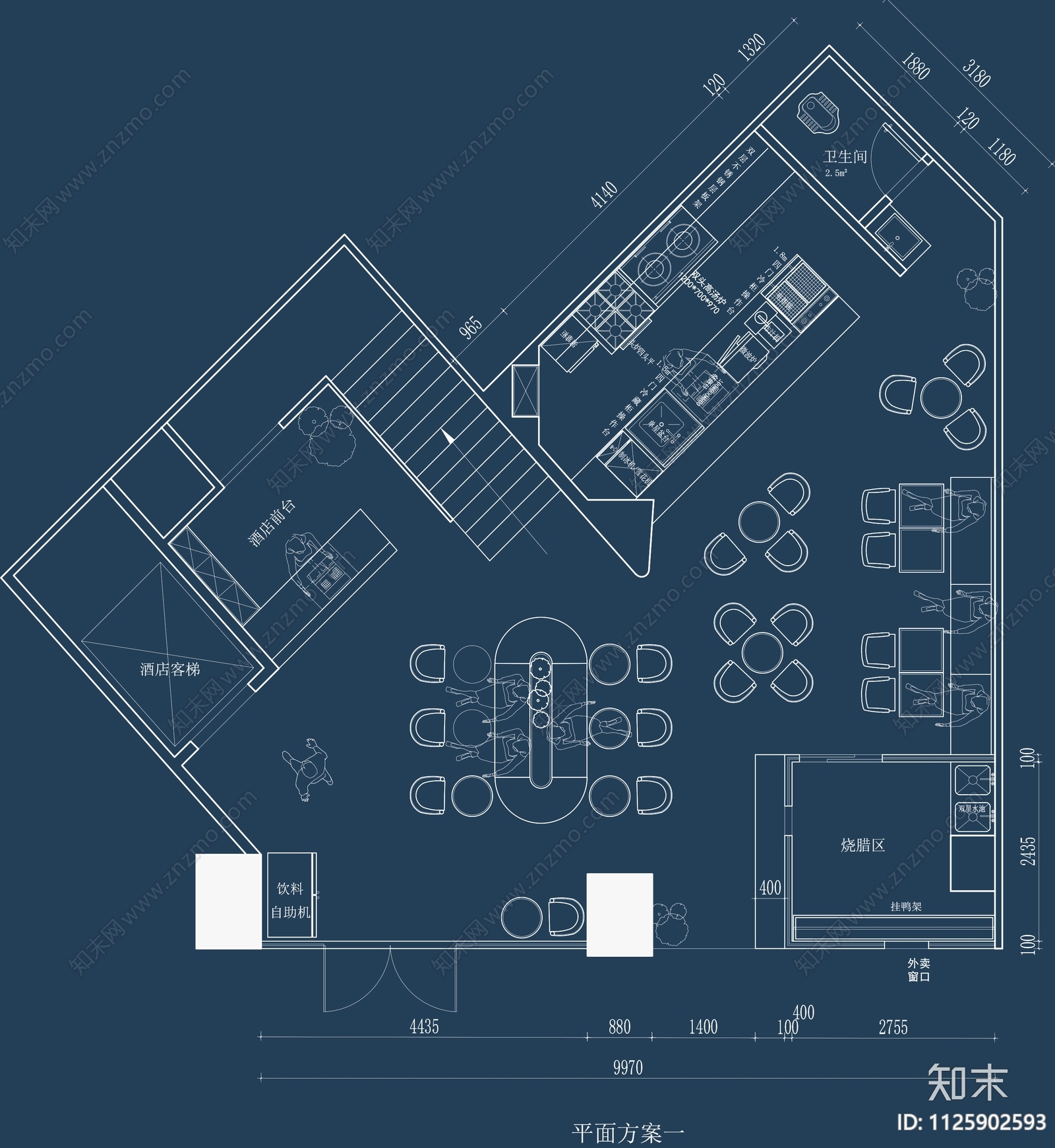 港式茶餐厅快餐店CAD施工图施工图下载【ID:1125902593】