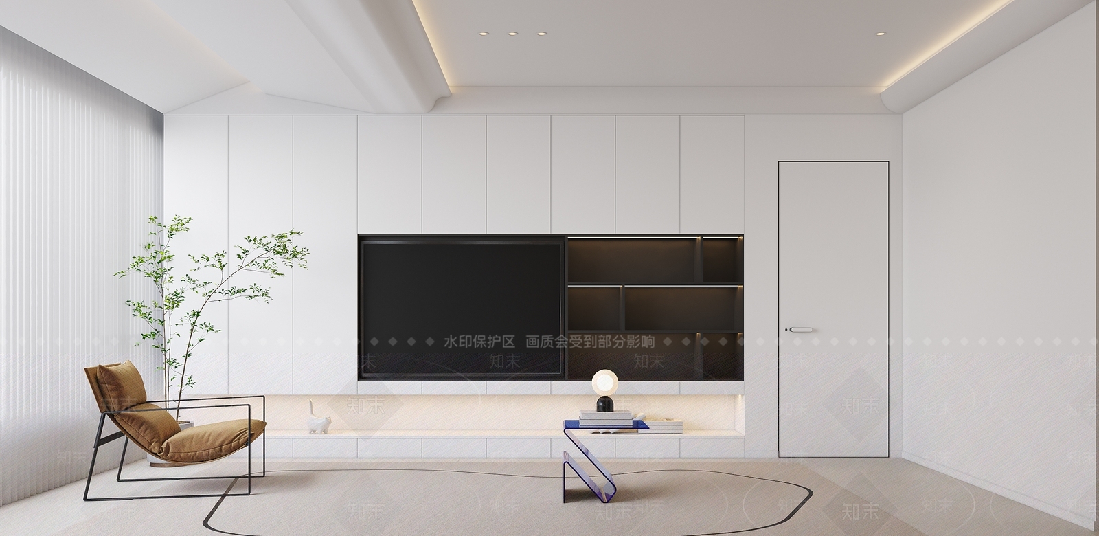 现代极简客餐厅3D模型下载【ID:1125801461】_知末3d模型网