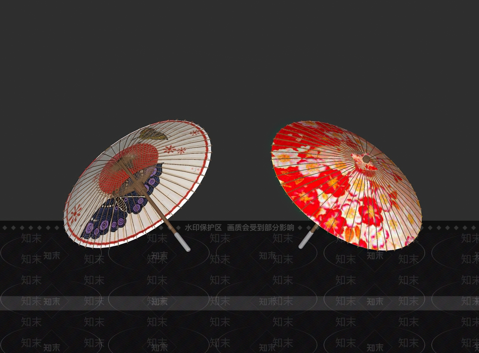 中式遮阳伞SU模型下载【ID:1125860290】