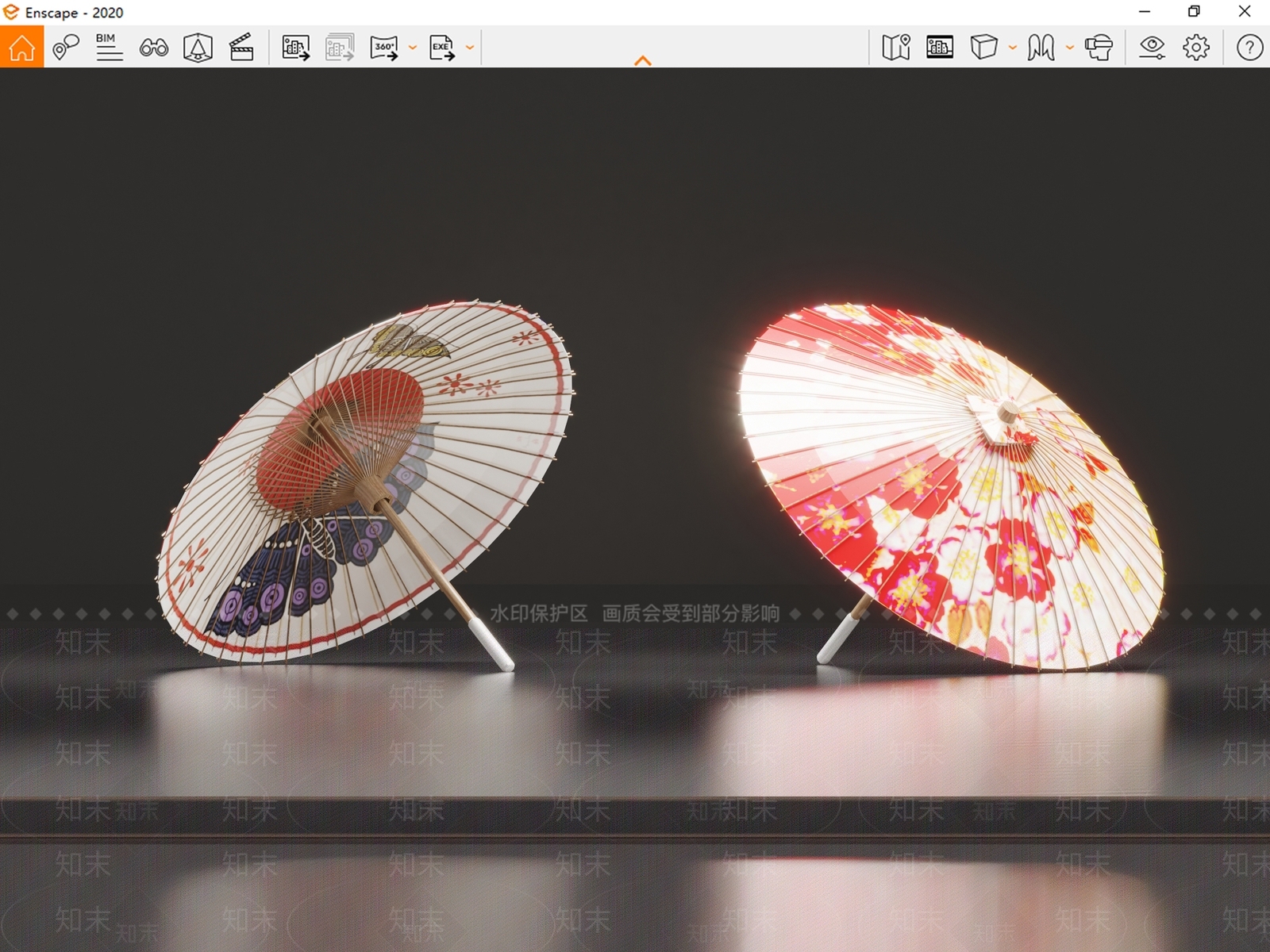 中式遮阳伞SU模型下载【ID:1125860290】