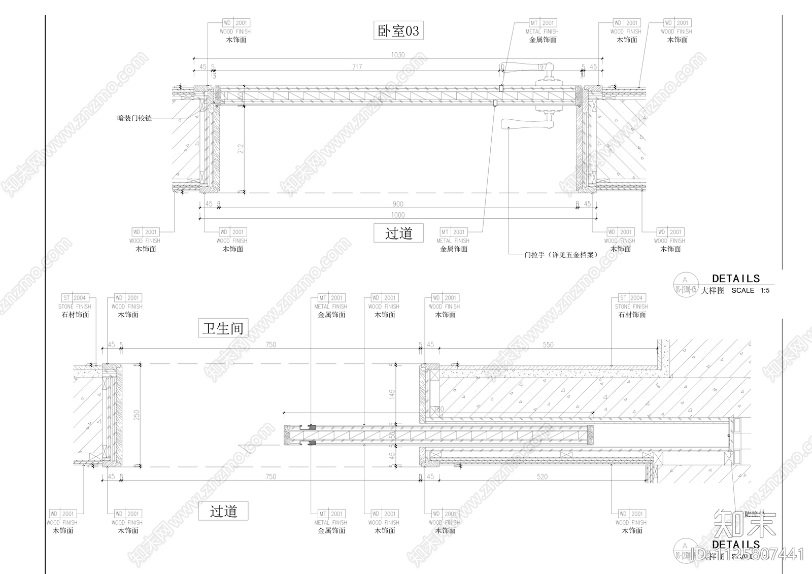 现代简约大平层CADcad施工图下载【ID:1125807441】