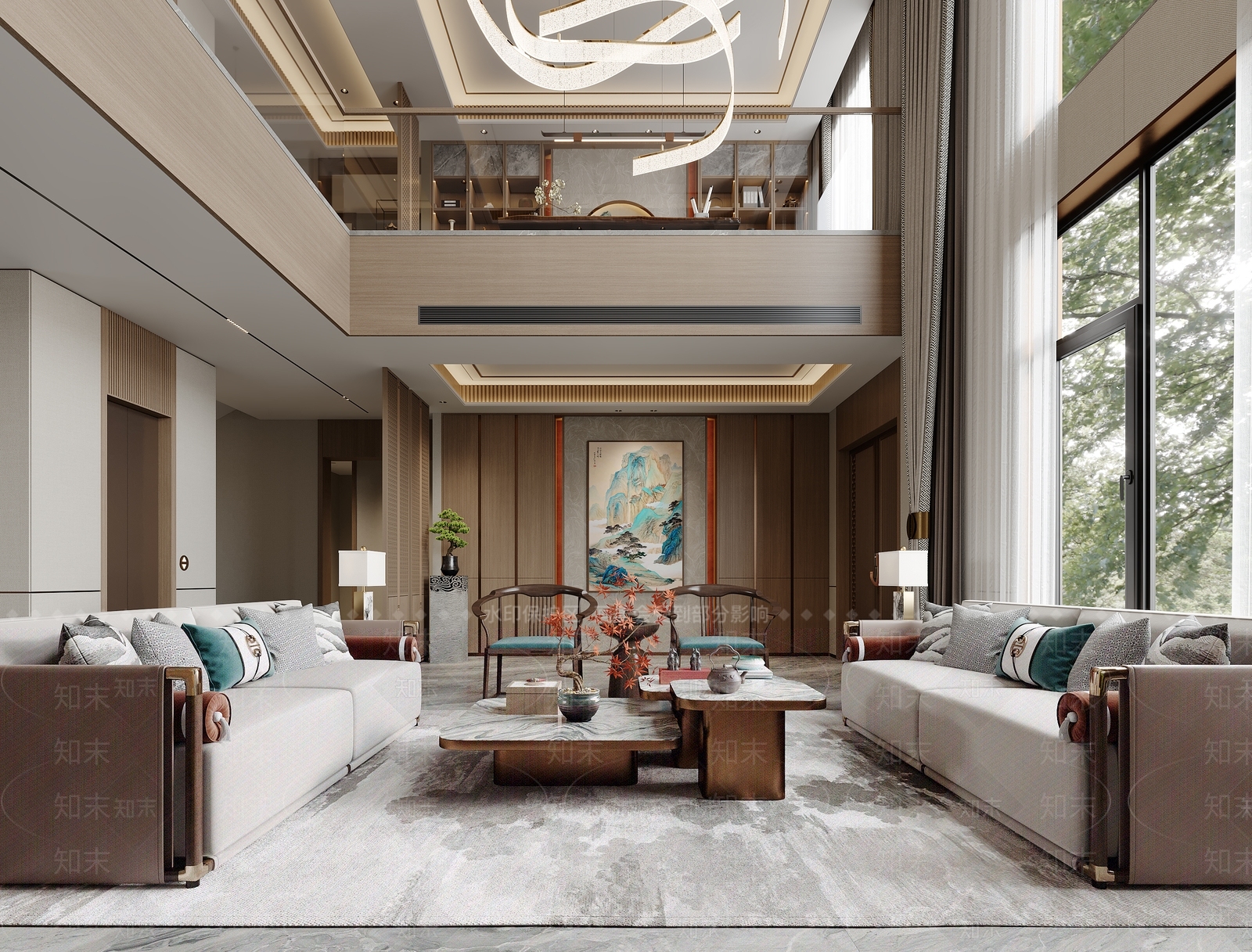 新中式书房3D模型下载【ID:1221758180】