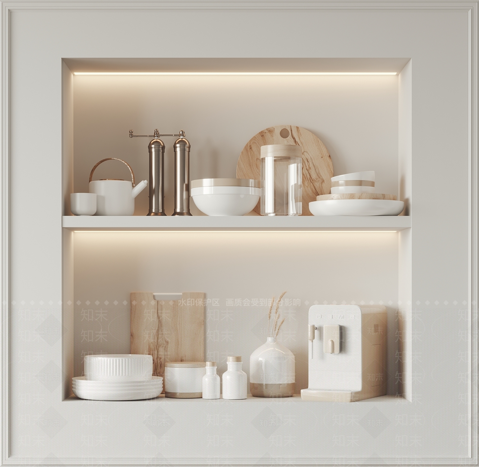厨房用品组合3D模型下载【ID:1125815554】