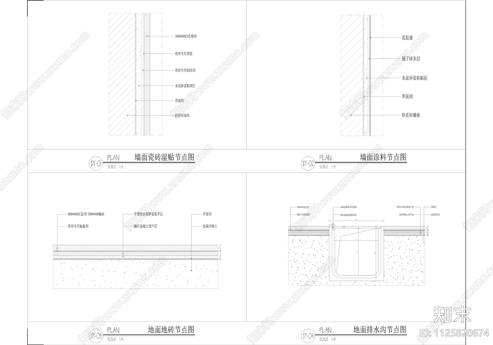 现代简约工装厨房设备cad施工图下载【ID:1125820674】