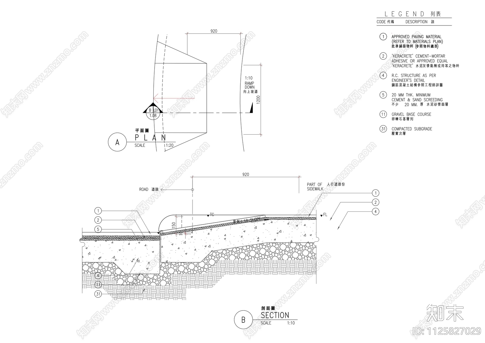 盲道砖大样施工图下载【ID:1125827029】