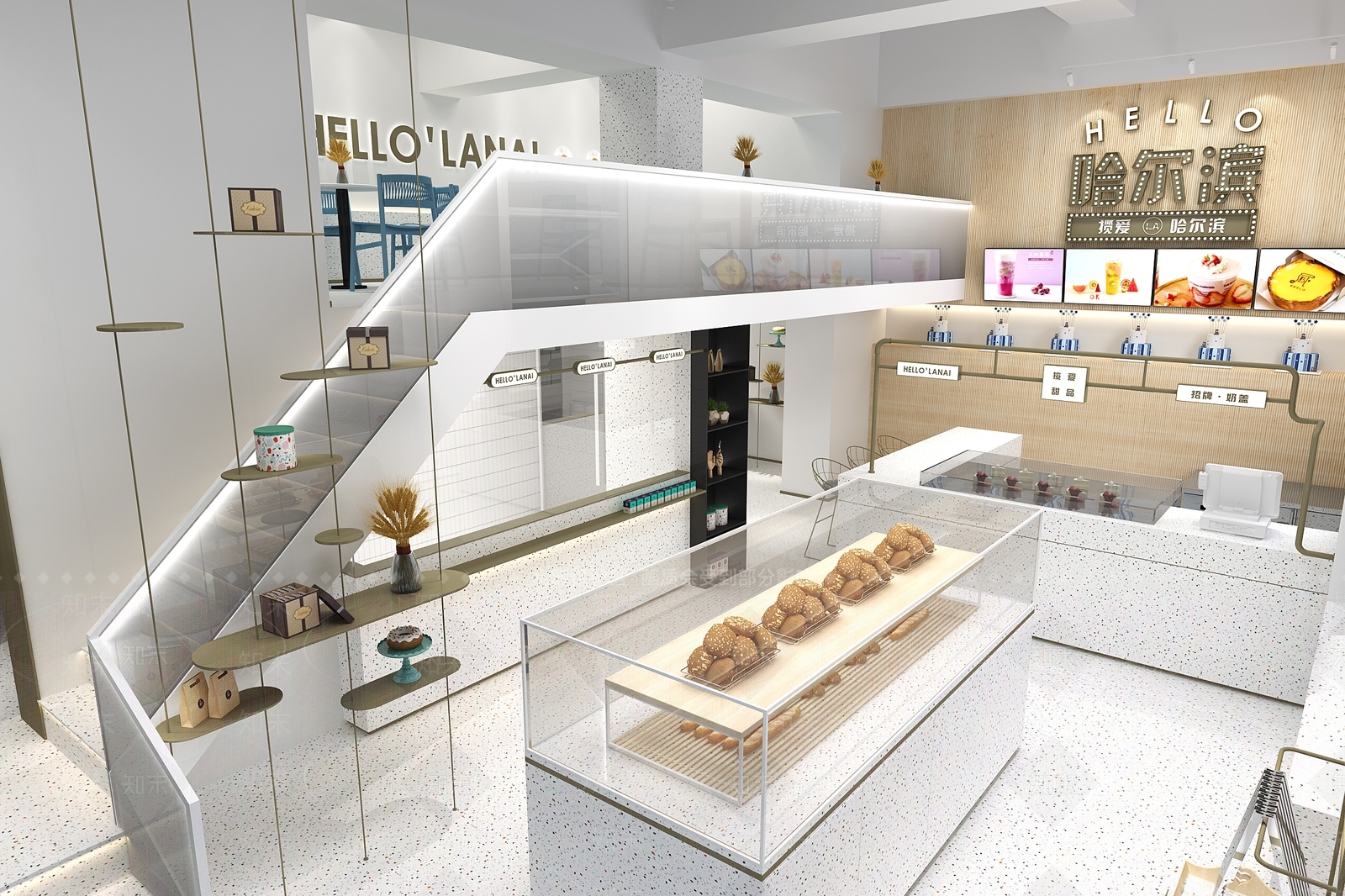 现代甜品面包店3D模型下载【ID:1125830681】