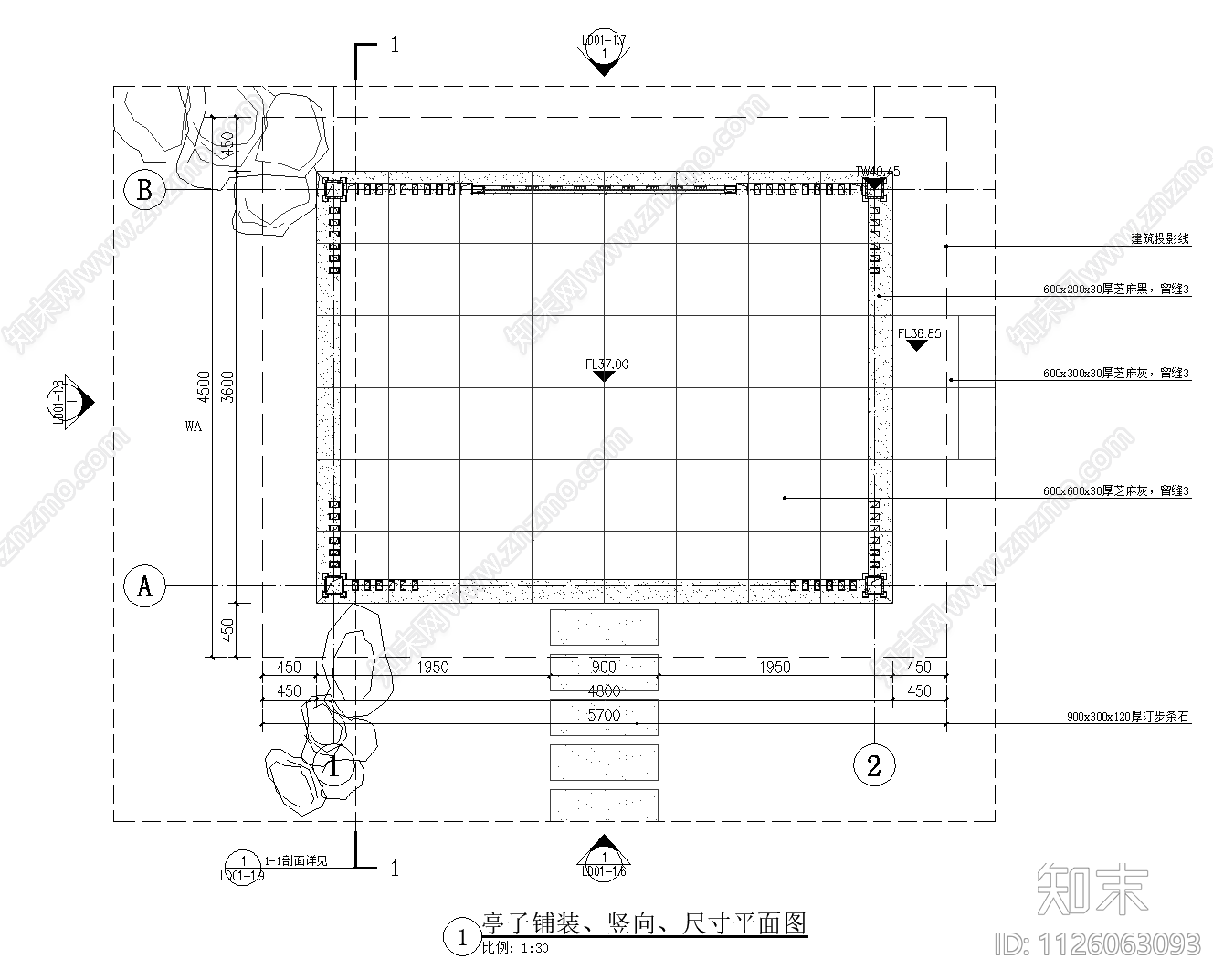 新中式亭子cad施工图下载【ID:1126063093】