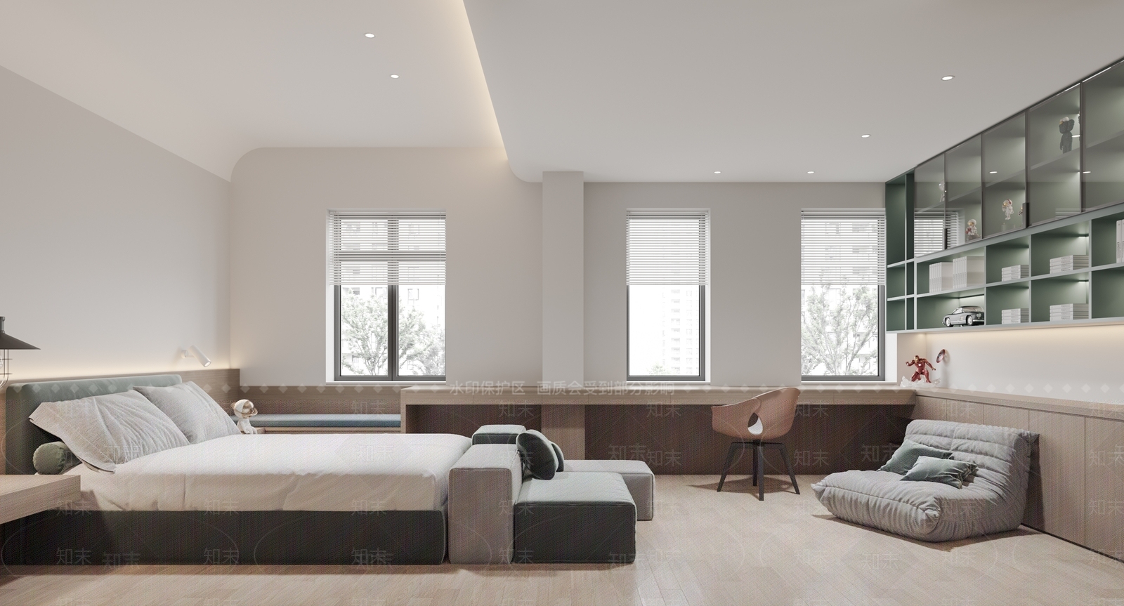 现代家居卧室3D模型下载【ID:1125837745】_知末3d模型网