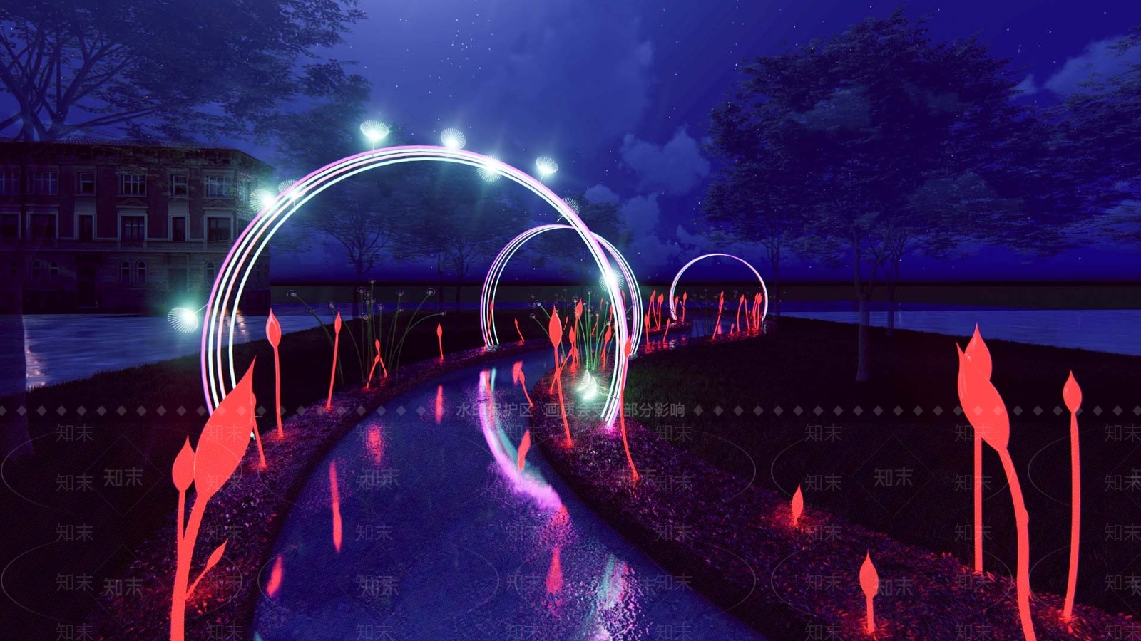 现代景观灯SU模型下载【ID:1125842429】