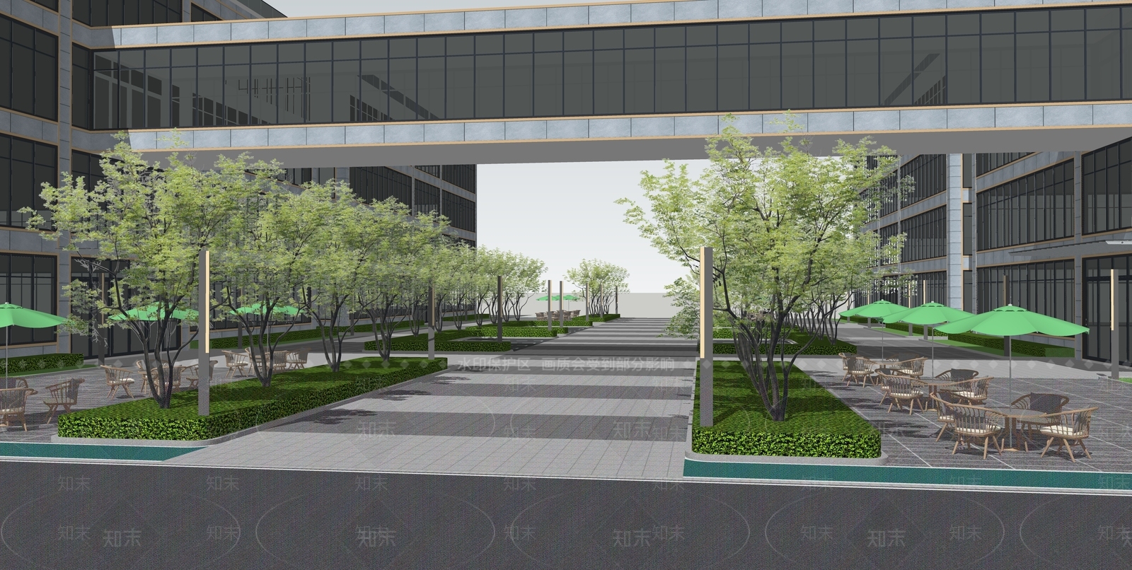 现代办公景观SU模型下载【ID:1125843489】
