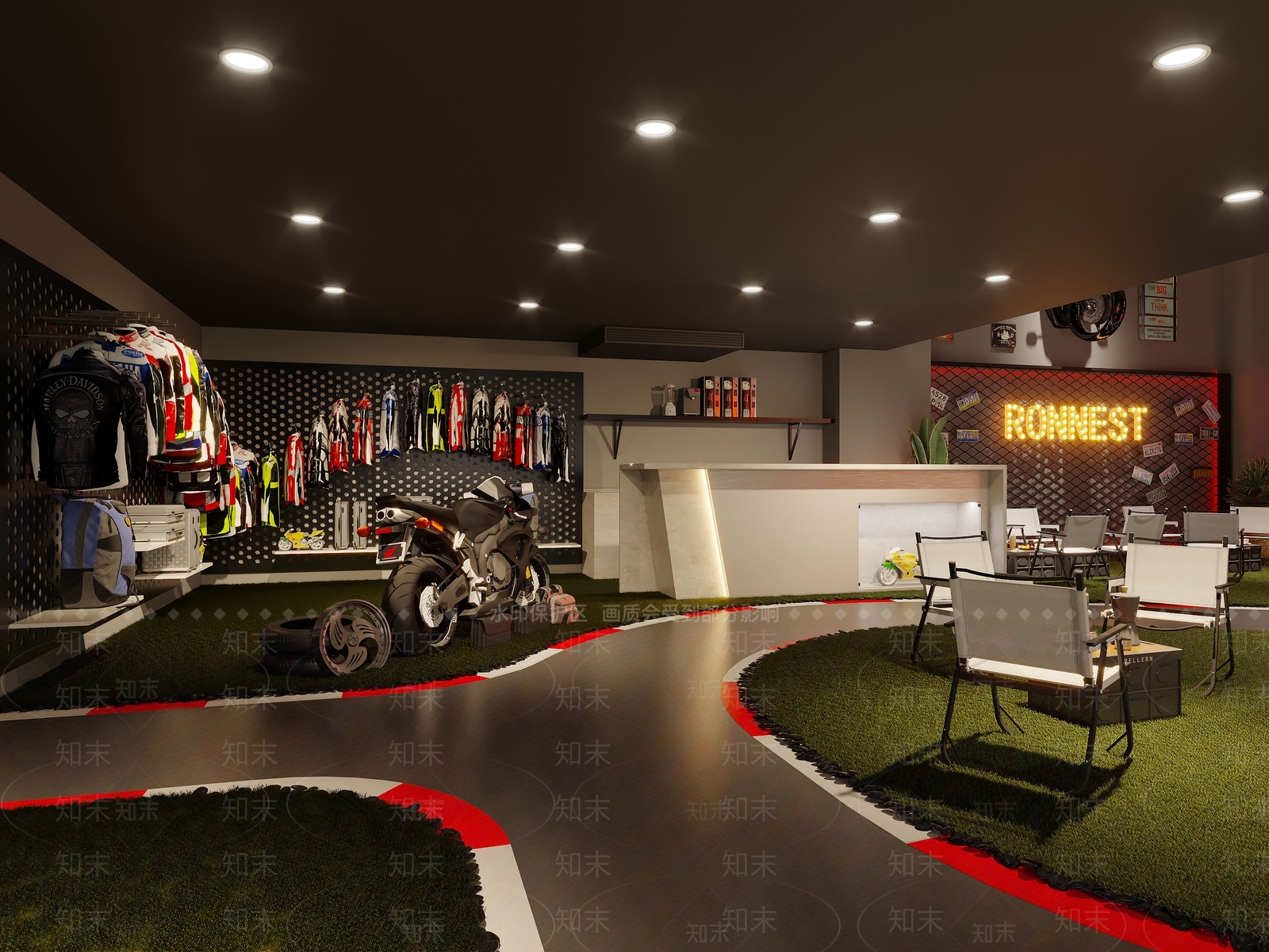 现代摩托车机车店3D模型下载【ID:1125846144】