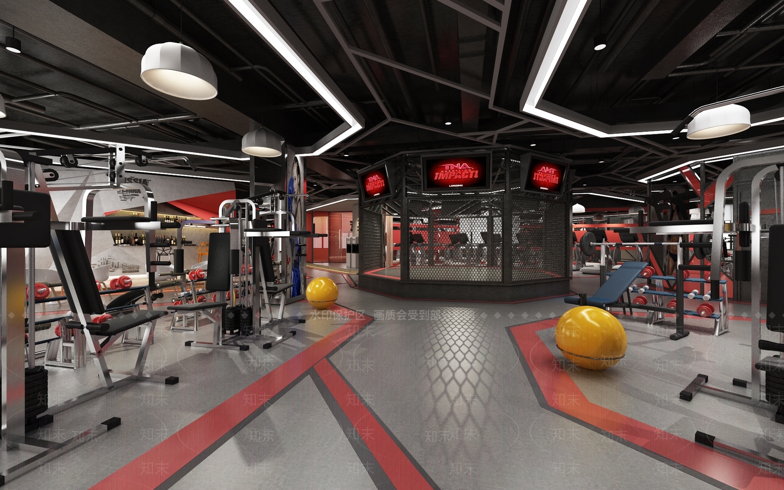 工业风健身房3D模型下载【ID:1125876361】