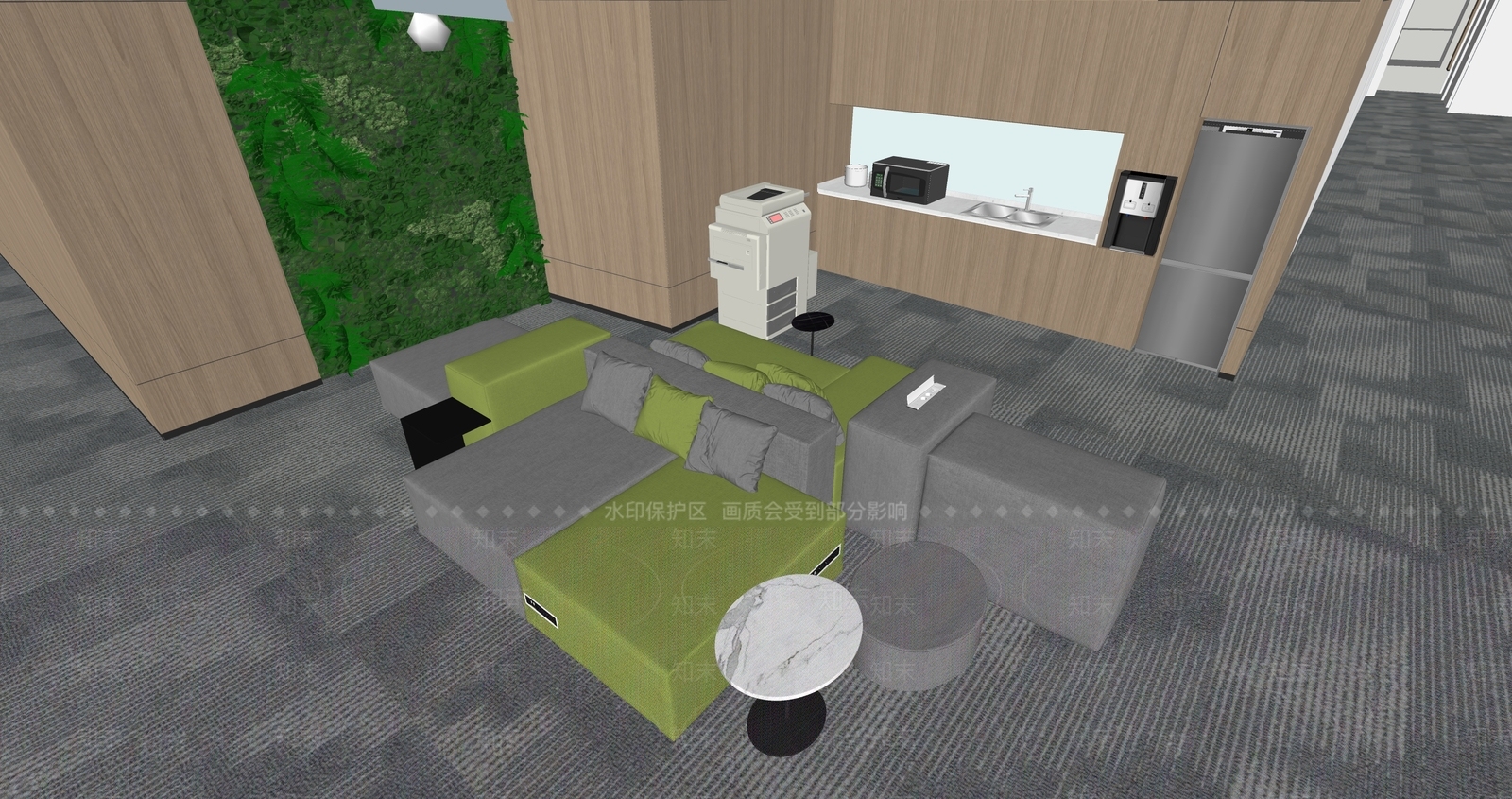 现代公共茶水间SU模型下载【ID:1125876817】