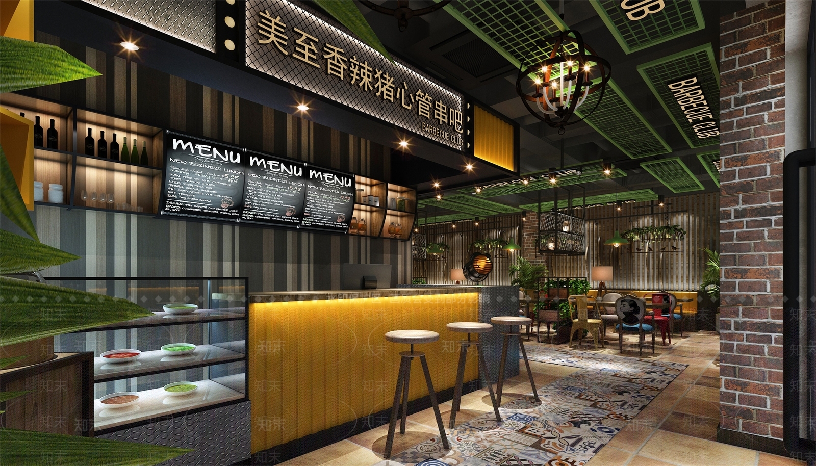 工业烧烤餐厅SU模型下载【ID:1125878397】