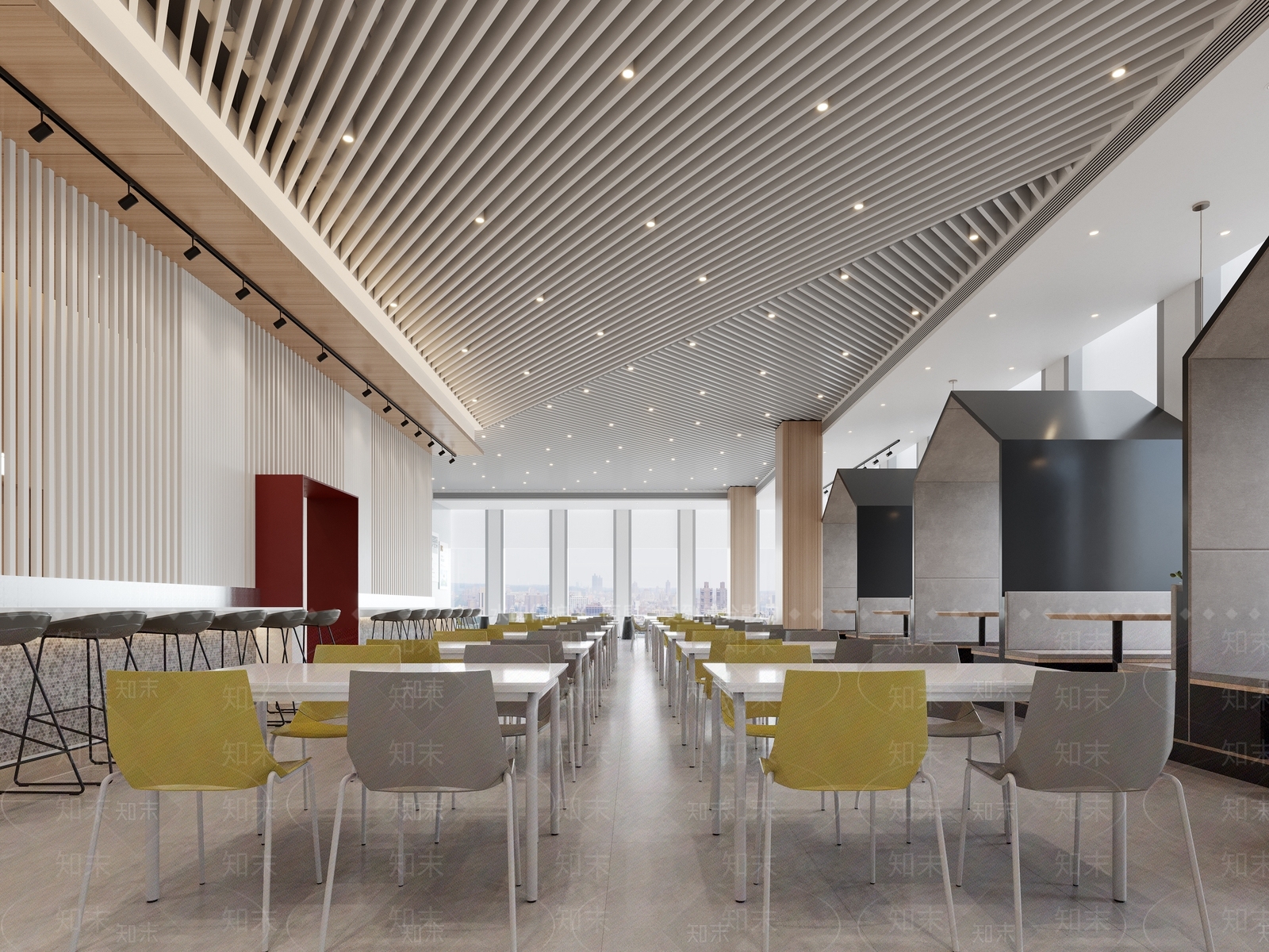 现代员工食堂3D模型下载【ID:1125879128】
