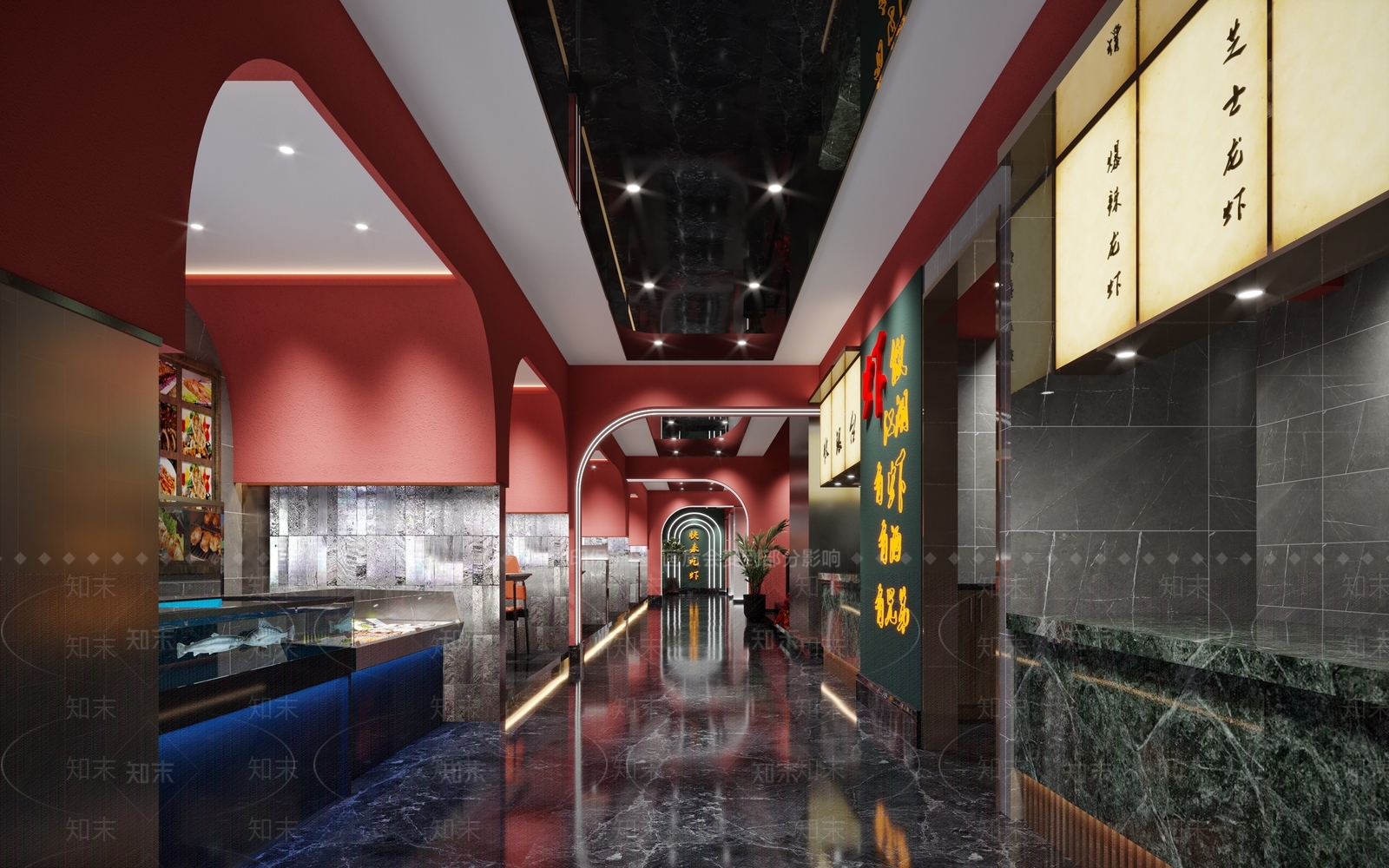 现代小龙虾烧烤店3D模型下载【ID:1125878956】