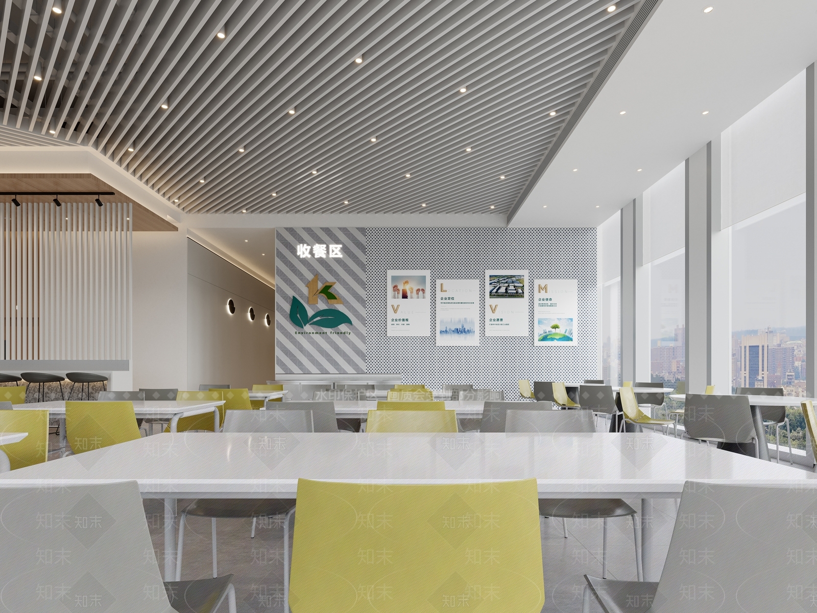 现代员工食堂3D模型下载【ID:1125879128】