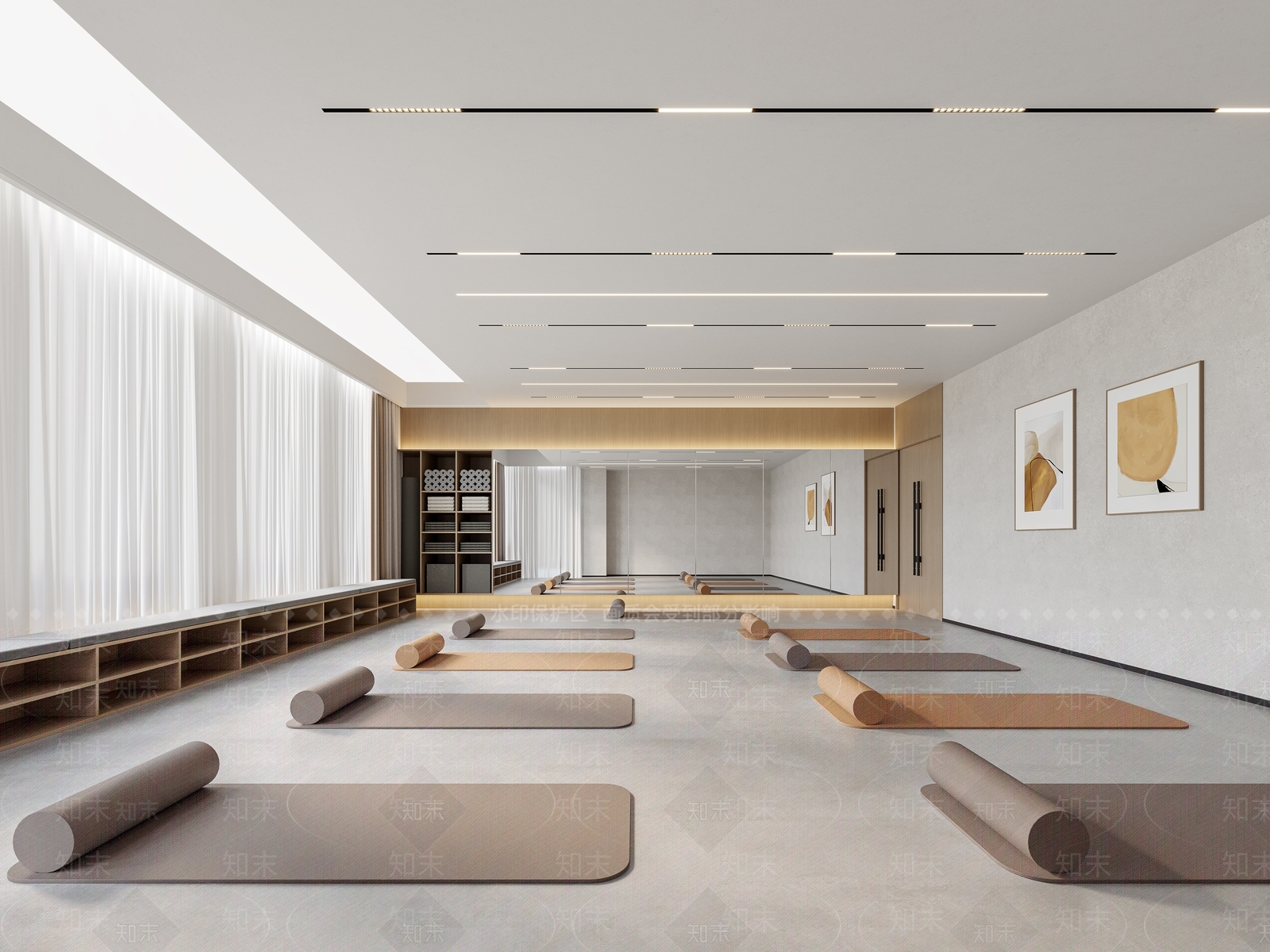 现代瑜伽室3D模型下载【ID:1125879741】