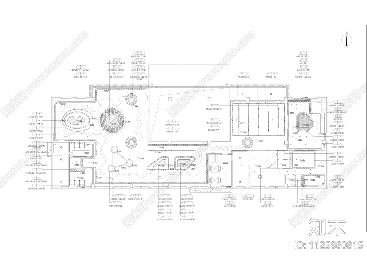 现代简约展厅陈列展馆空间及接待办公cad施工图下载【ID:1125880815】