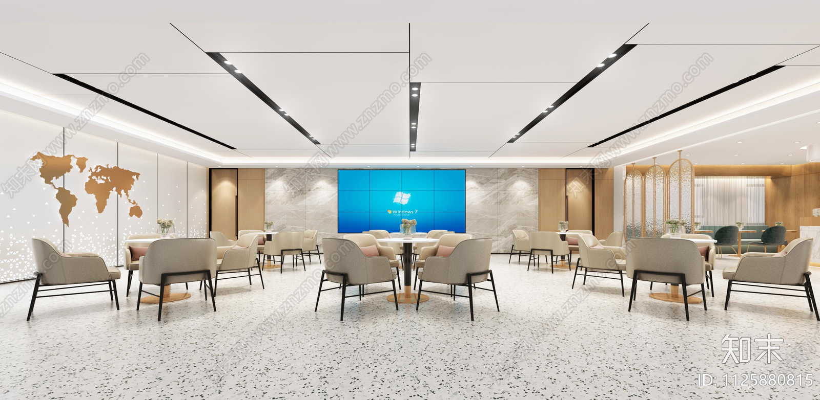 现代简约展厅陈列展馆空间及接待办公cad施工图下载【ID:1125880815】