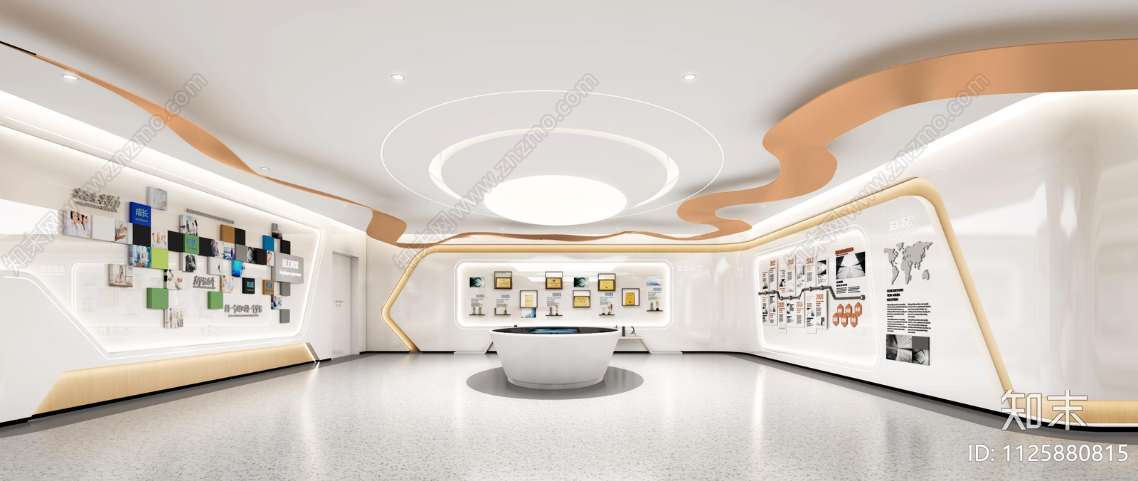 现代简约展厅陈列展馆空间及接待办公cad施工图下载【ID:1125880815】