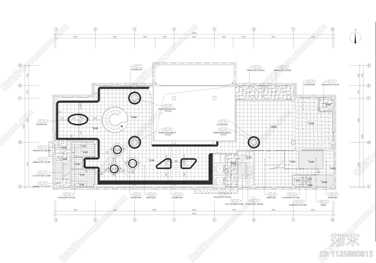 现代简约展厅陈列展馆空间及接待办公cad施工图下载【ID:1125880815】